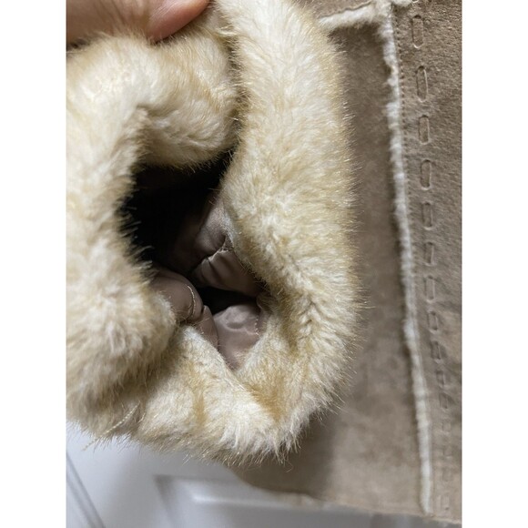 Vintage Women's Suede Leather Coat Jacket L Western Fur New York Classics Brown - Picture 10 of 16